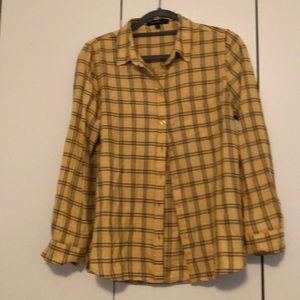 Yellow plaid button down